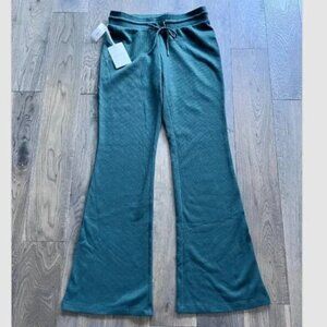 Aritzia Sunday Best Baby Waffle Kick Flare Lounge Pants Green Size S NWT
